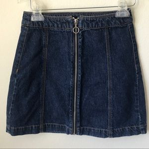 H&M Denim Zip-Up Mini Skirt